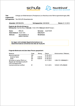 SCHUFA-MieterBonitätsauskunft